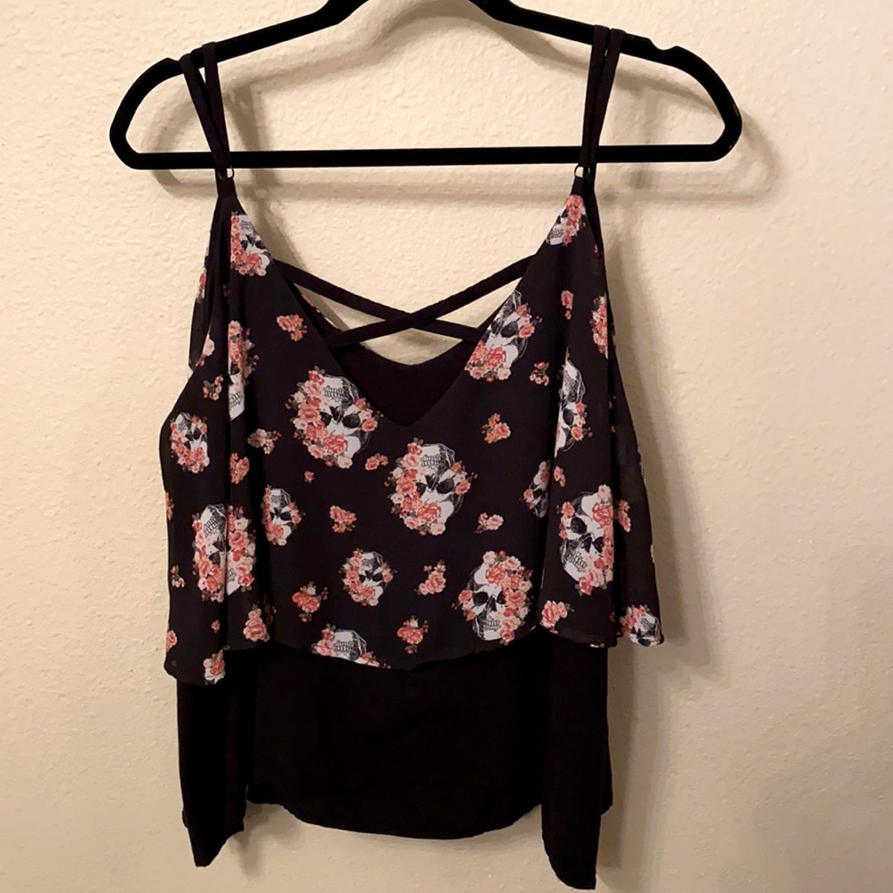 Flower skull shirt